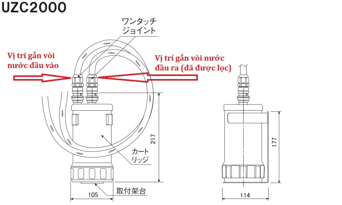 Lõi Lọc Nước Mitsubishi Cleansui UZC2000E/EUC2000