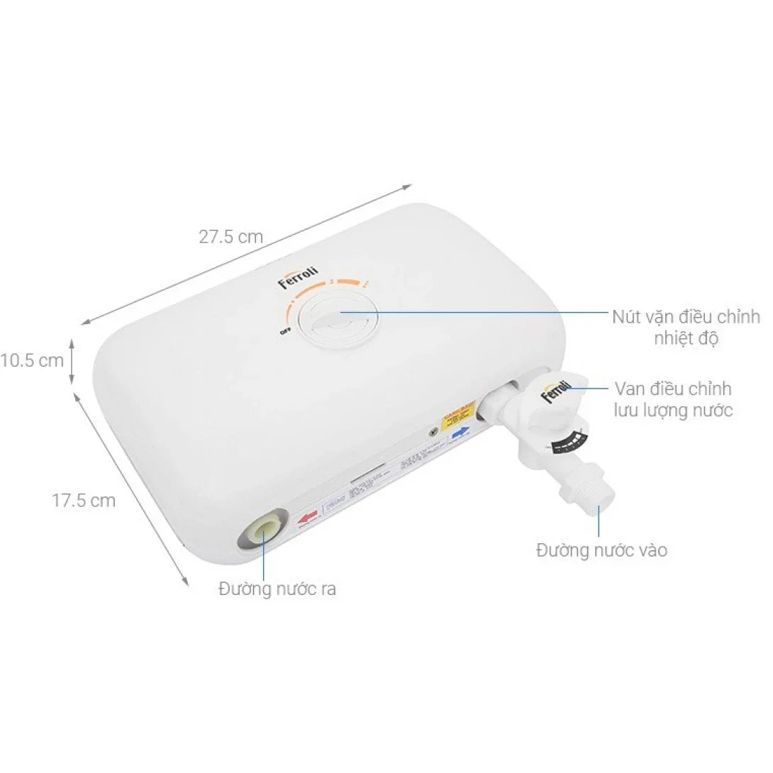 Máy Nước Nóng Ferroli RITA FS-4.5TE Trực Tiếp ( Có Tay Sen )