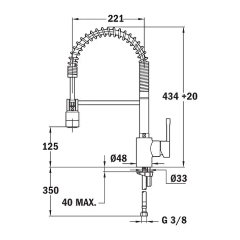 Vòi Bếp Teka Ark 937 239371200 Nóng Lạnh