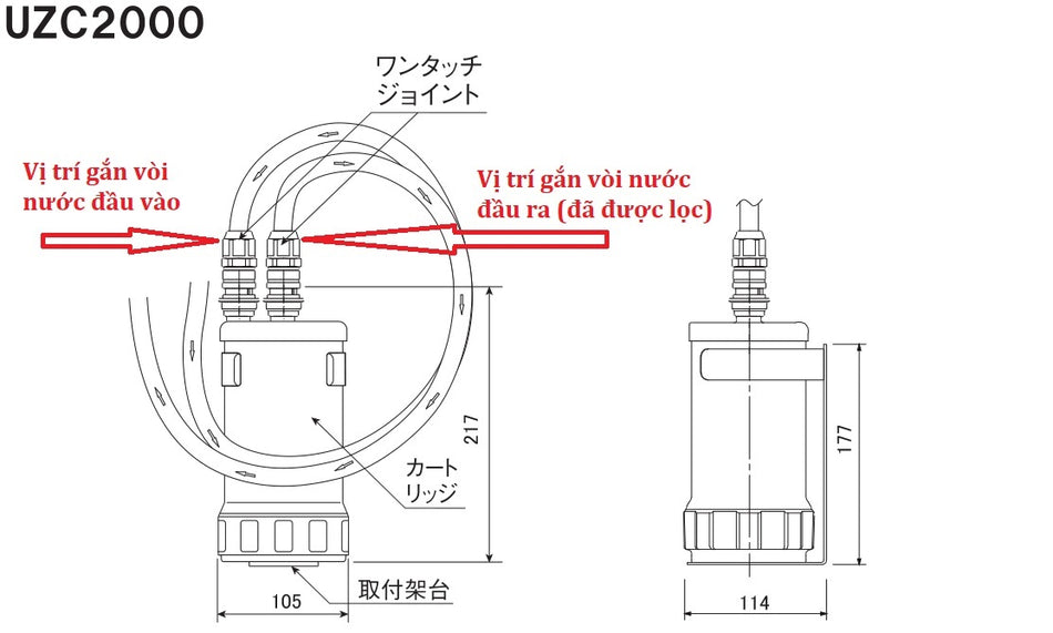Lõi Lọc Nước Mitsubishi Cleansui UZC2000E/EUC2000
