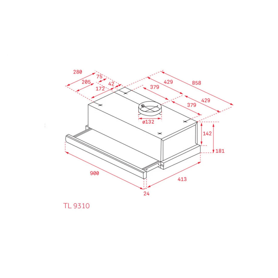 Máy Hút Mùi Teka TL 9310 40474390 Lắp Âm - Dạng Kéo
