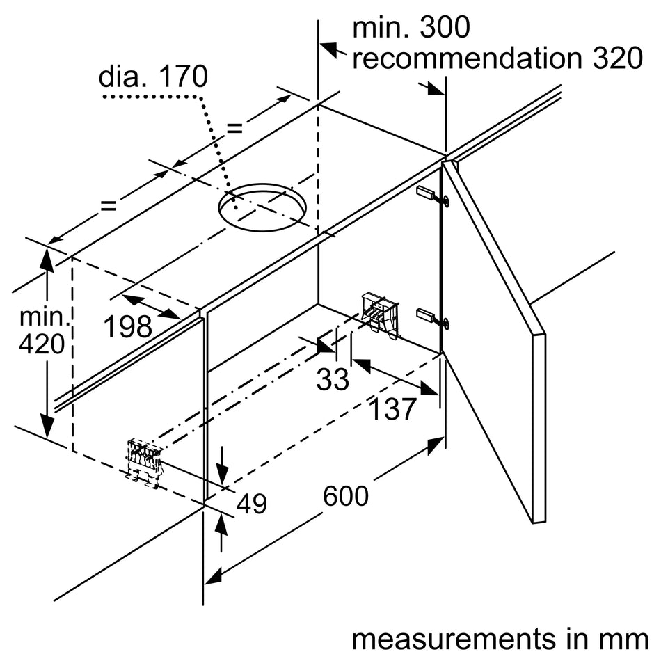 Máy Hút Mùi Bosch DFS067A51B Âm Tủ
