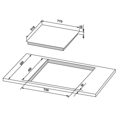 Bếp Điện Từ Hafele HC-IS773EA 535.02.242 3 Vùng Nấu
