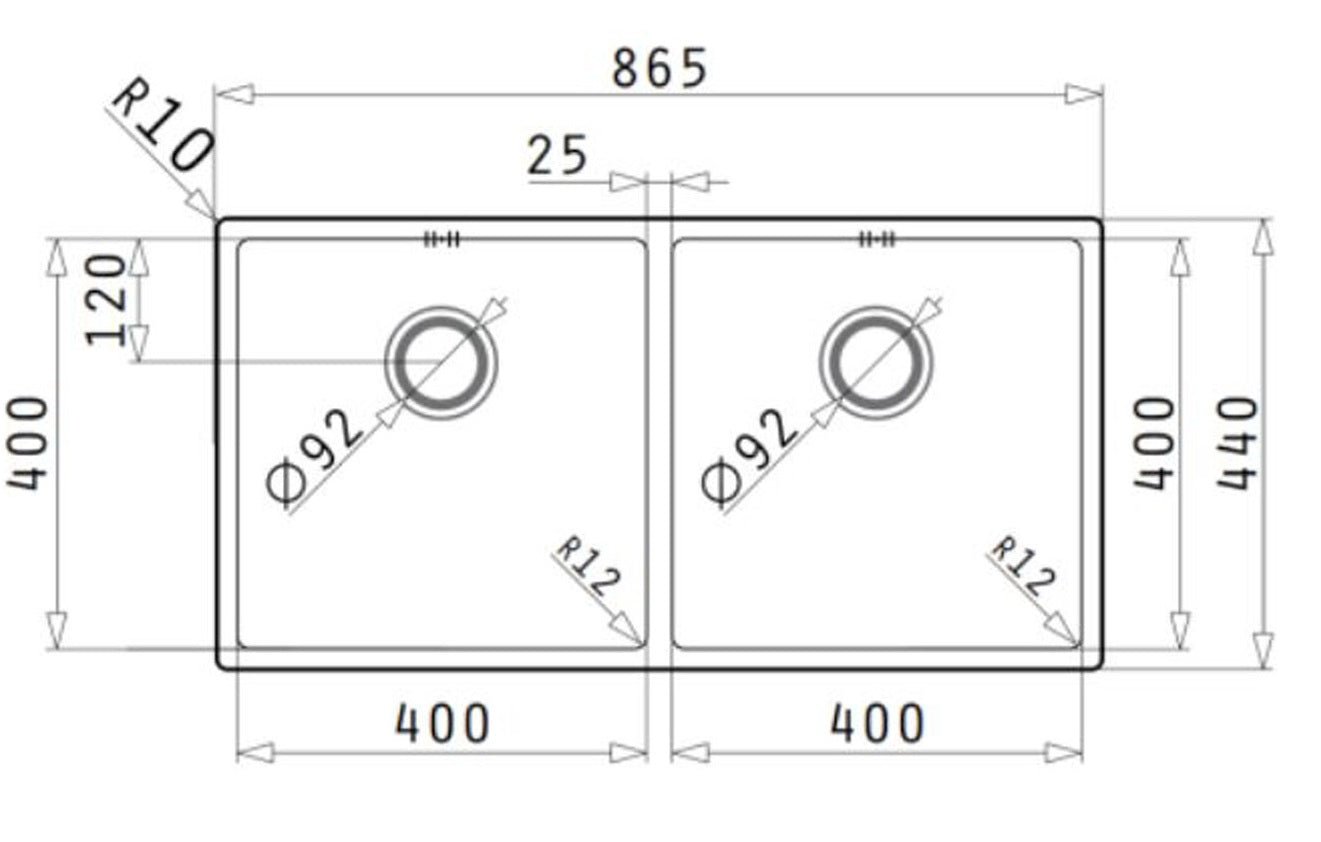 Chậu Rửa Pyramis HMH.101031401 ASTRIS (86,5X44) 2B - Bếp Việt Pro