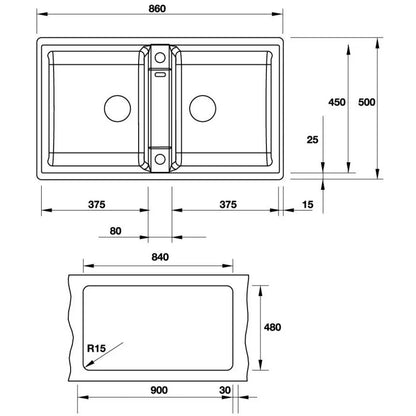Bồn Rửa Chén Blancozia 9 567.68.340 Đá Hai Hộc Màu Đen - Bếp Việt Pro