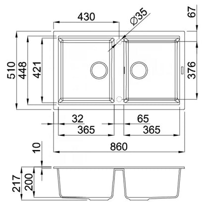 Chậu Đá Rửa Chén Malloca NERO G-45040