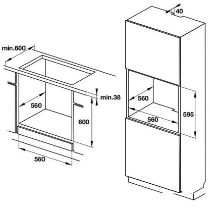 Lò Nướng Hafele HO-T60D 534.05.561 Âm Tủ