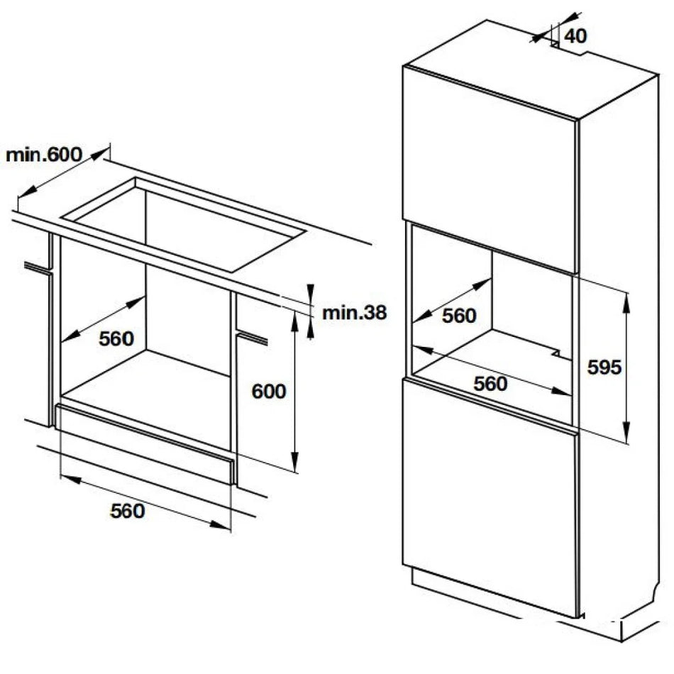 Lò Nướng Hafele HO-T60D 534.05.561 Âm Tủ
