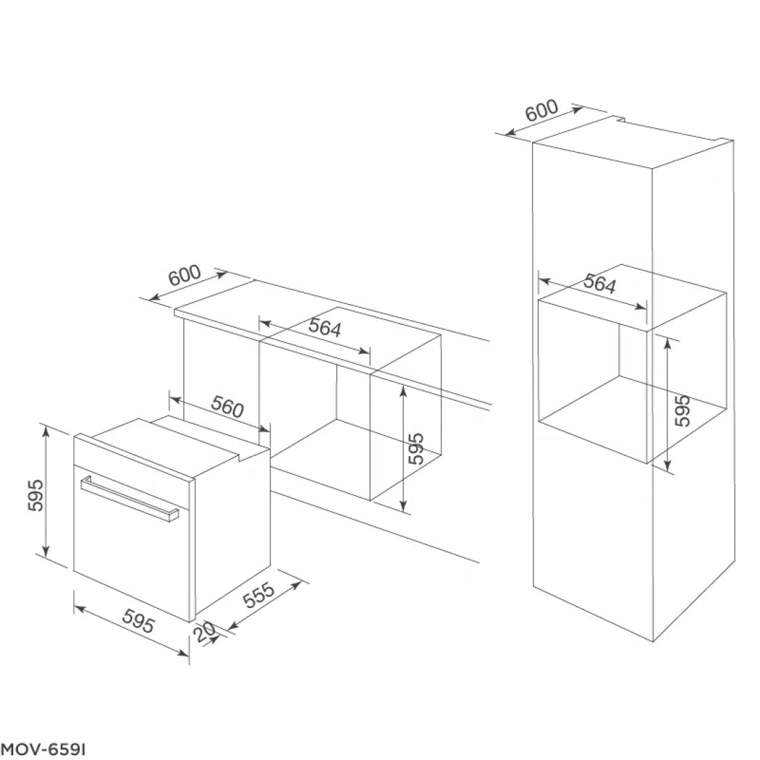 Lò Nướng Điện Malloca MOV-659I Âm Tủ