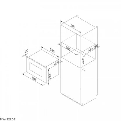 Lò Vi Sóng Malloca MW-927DE Âm Tủ