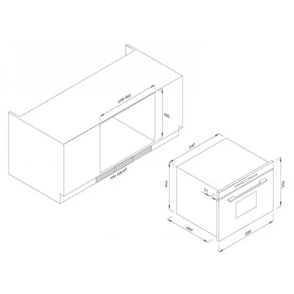 Lò Vi Sóng Malloca MW35-IX03 Âm Tủ Kính Đen 35L