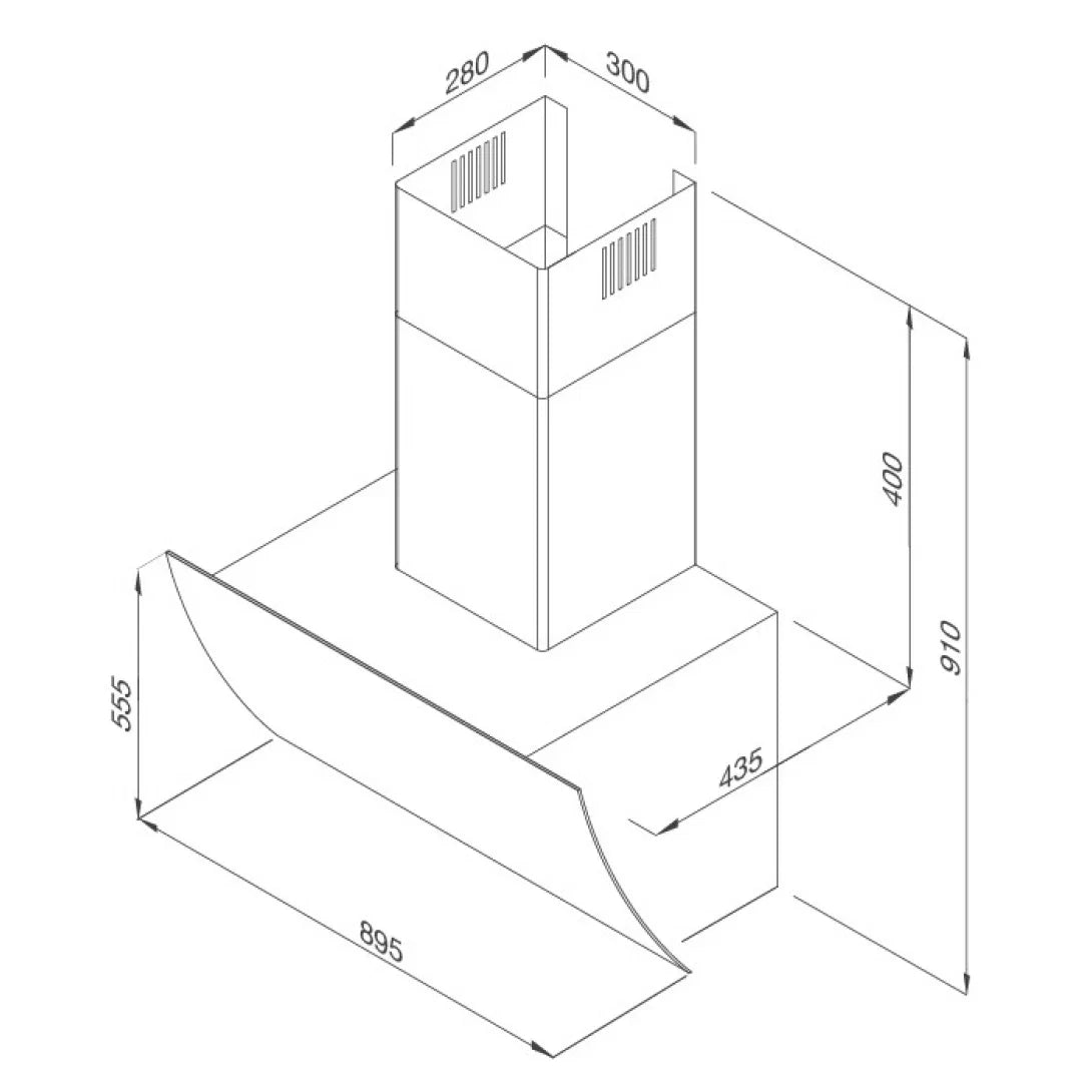 Máy Hút Khói Khử Mùi Malloca MC 9039B Áp Tường Nghiêng