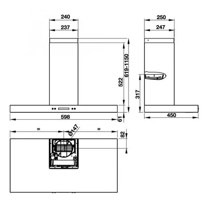 Máy Hút Khói Khử Mùi Hafele HH-WI60B 539.81.173 Gắn Tường
