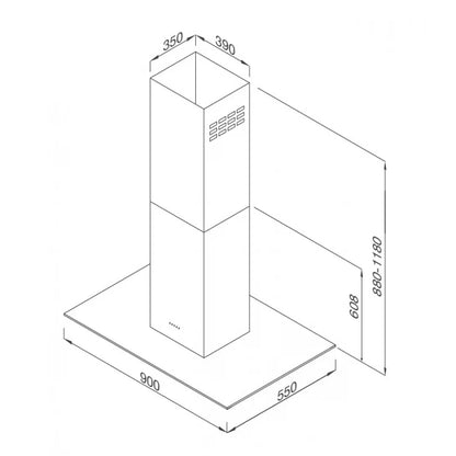 Máy Hút Khói Khử Mùi Malloca MC-9053 ISLA Lắp Đảo
