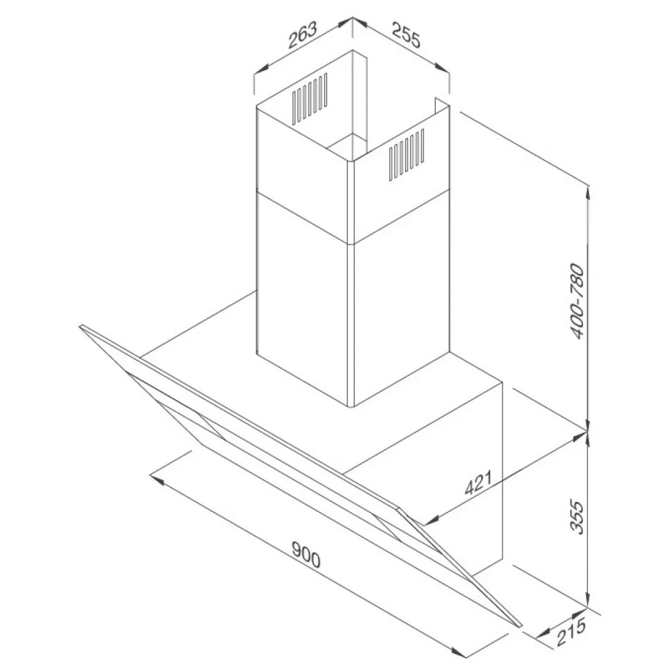Máy Hút Khói Khử Mùi Malloca MC-9003 Áp Tường Nghiêng