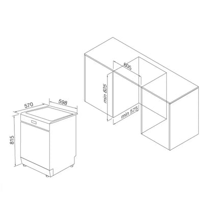 Máy Rửa Chén Malloca WQP12-J7309K E5 Âm Tủ