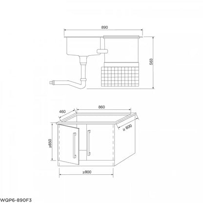 Máy Rửa Chén Tích Hợp Malloca WQP6-890F3