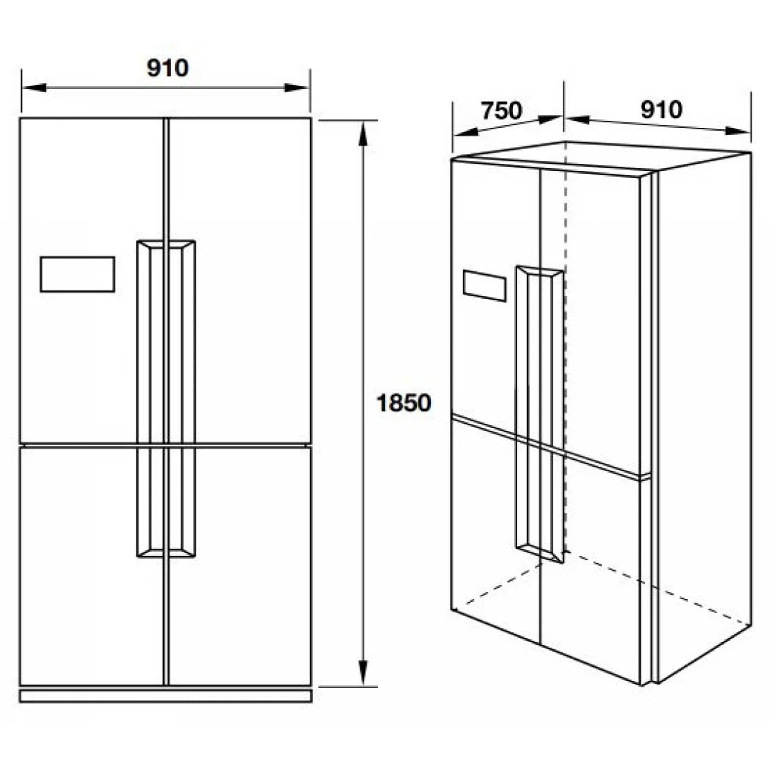 Tủ Lạnh Hafele HF-SBSIB 539.16.230 Side By Side