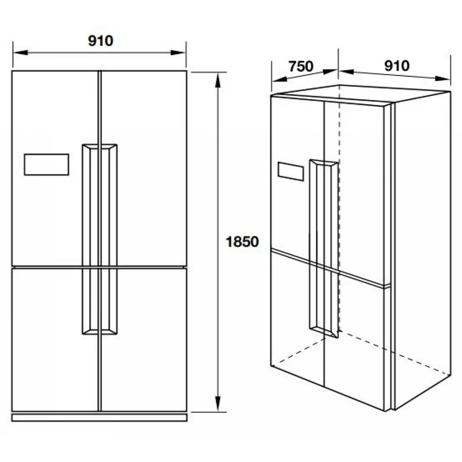 Tủ Lạnh Hafele HF-SBSIB 539.16.230 Side By Side