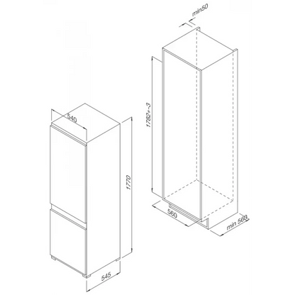 Tủ Lạnh Malloca MF-246EBI Âm Tủ 246L