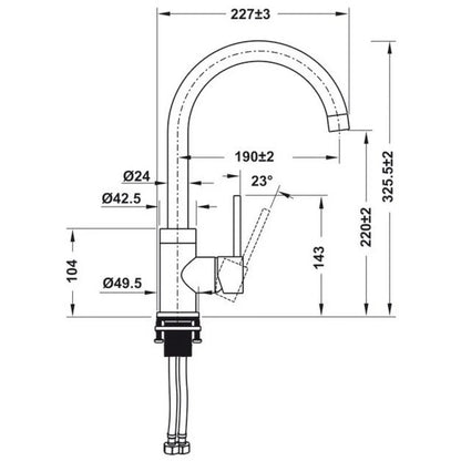 Vòi Rửa Chén Hafele HT21-CH1F220C 577.56.300 Nóng Lạnh Màu Đen