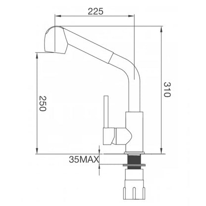 Vòi Bếp Malloca K119N9 Dây Rút Nóng Lạnh