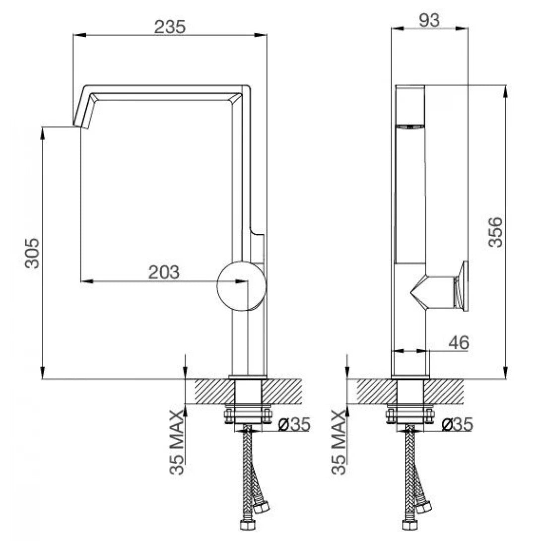 Vòi Rửa Chén Bát Malloca K342BM Nóng Lạnh