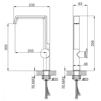 Vòi Rửa Chén Bát Malloca K342BM Nóng Lạnh