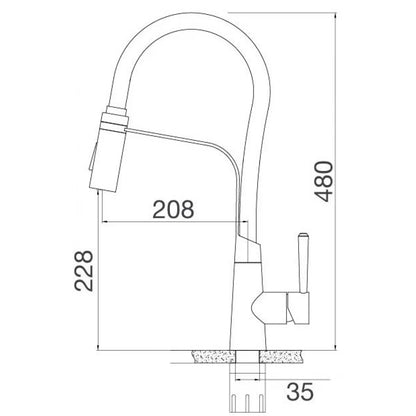 Vòi Bếp Rút Dây Malloca K596S Nóng Lạnh