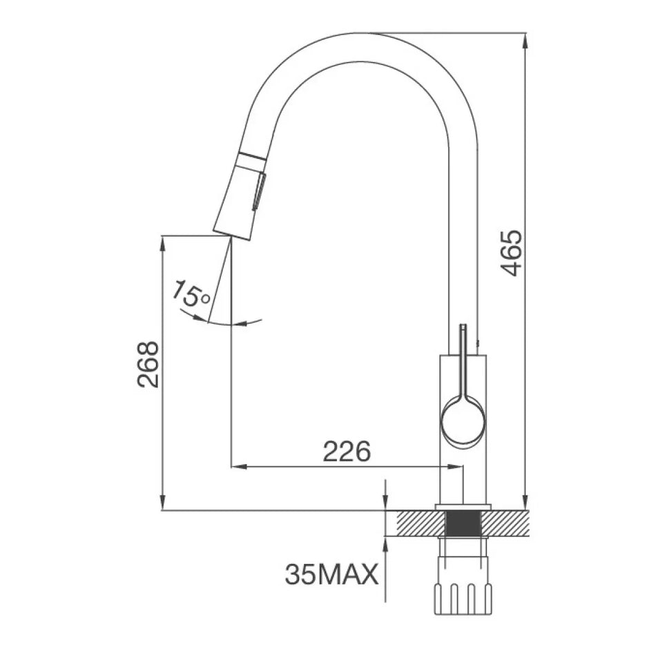 Vòi Bếp Malloca K94C Dây Rút Nóng Lạnh