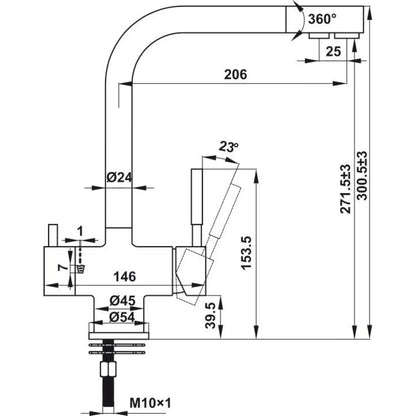 Vòi Rửa Chén Hafele HT21-CH2F271 577.55.210 Nóng Lạnh
