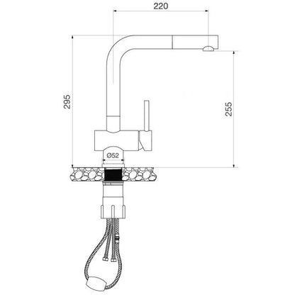 Vòi Rửa Chén Bát Malloca K103-SS Nóng Lạnh Rút Dây