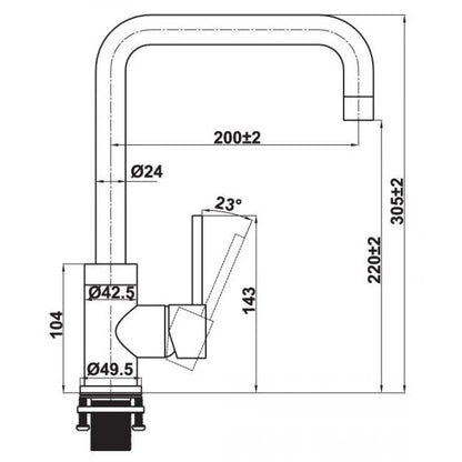 Vòi Bếp Hafele HT21-CH1F220U 577.55.250 Nóng Lạnh