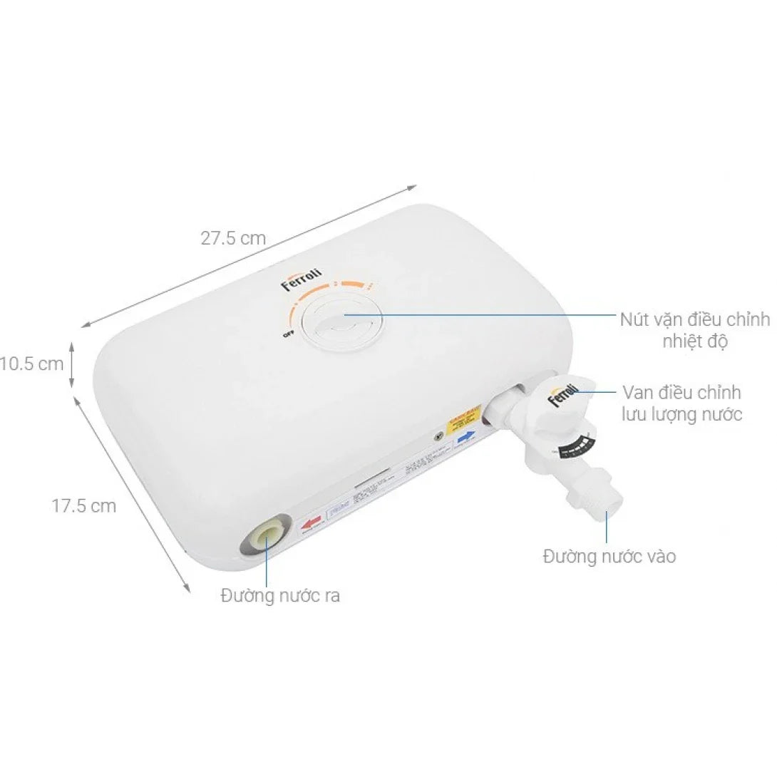 Máy Nước Nóng Ferroli RITA FS-4.5TM Trực Tiếp 4500W (Không Tay Sen)