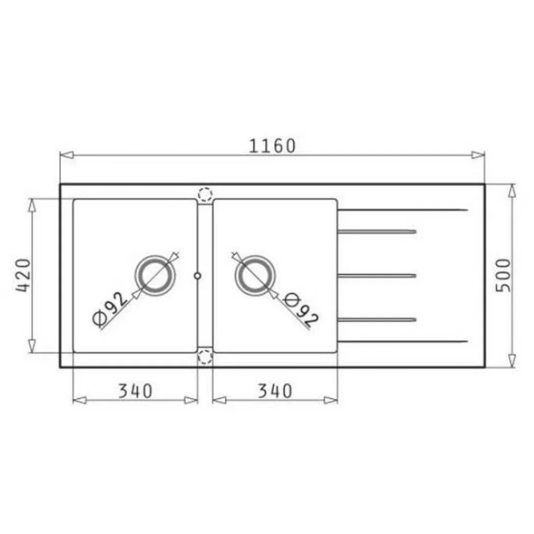 Bồn Rửa Chén Pyramis HMH.070038111 2 hộc - Bếp Việt Pro
