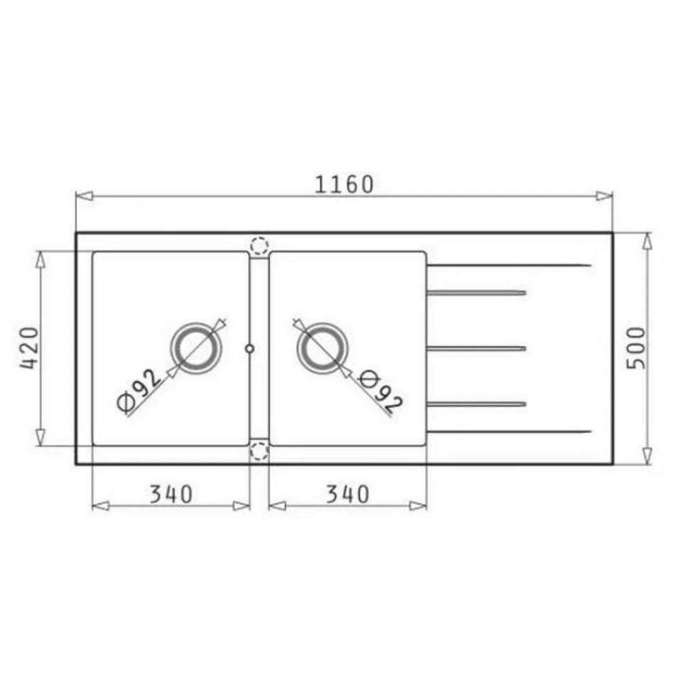 Bồn Rửa Chén Pyramis HMH.070038111 2 hộc - Bếp Việt Pro