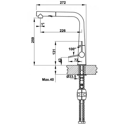 Vòi Bếp Hafele HT20-GH1P259 570.82.400 Nóng Lạnh Màu Xám