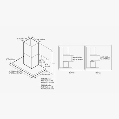 Máy Hút Mùi SAMSUNG NK36CB665WWHSV Bespoke Màu Trắng