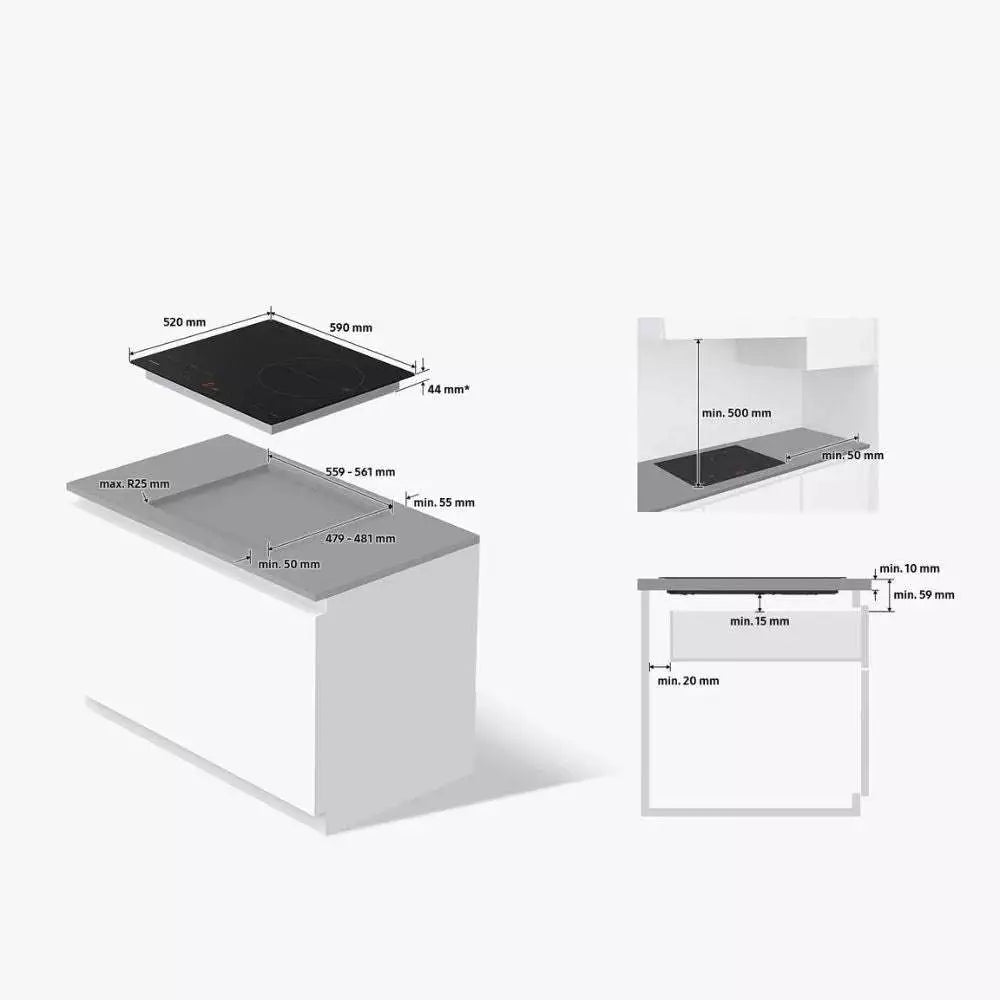 Bếp Từ SAMSUNG NZ63B5046FK/SV Với 3 Vùng Nấu