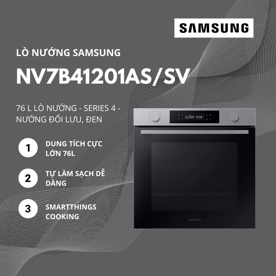 Lò Nướng SAMSUNG NV7B41201AS/SV Âm Tủ 76L Màu Đen