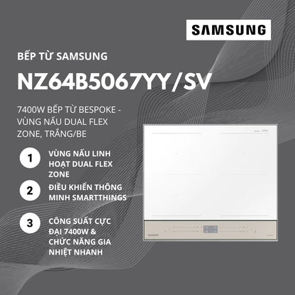 Bếp Từ SAMSUNG Bespoke NZ64B5067YY/SV Với 4 Vùng Nấu