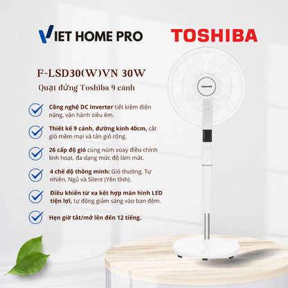 Quạt Đứng Toshiba 9 Cánh F-LSD30(W)VN 30W