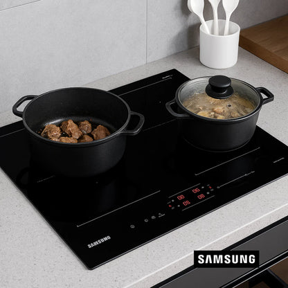 Bếp từ Samsung Bespoke NZ64B5066FK/SV với vùng nấu linh hoạt Dual Flex Zone